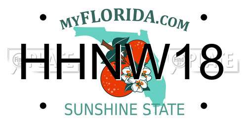 HHNW18 Florida License Plate