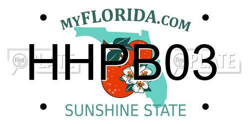 HHPB03 Florida License Plate