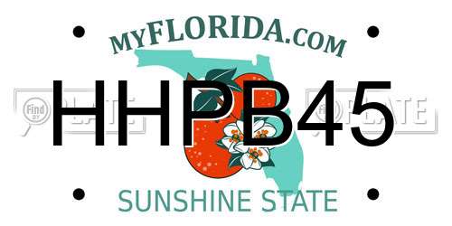 HHPB45 Florida License Plate