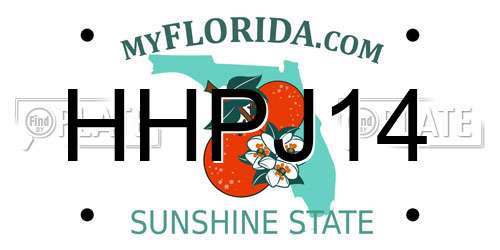 HHPJ14 Florida License Plate