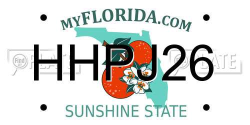 HHPJ26 Florida License Plate