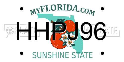 HHPJ96 Florida License Plate