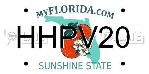 HHPV20 Florida License Plate