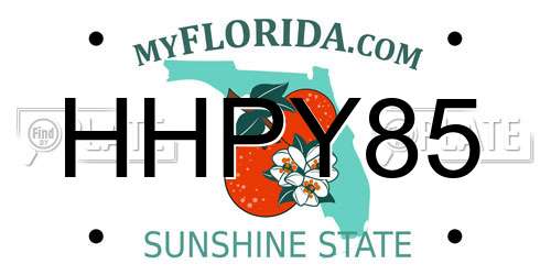 HHPY85 Florida License Plate