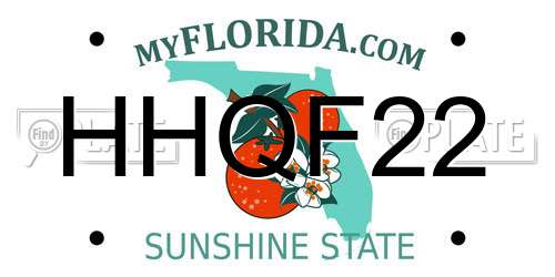 HHQF22 Florida License Plate