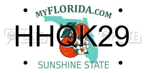HHQK29 Florida License Plate