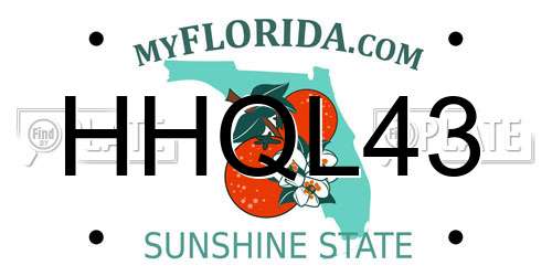 HHQL43 Florida License Plate