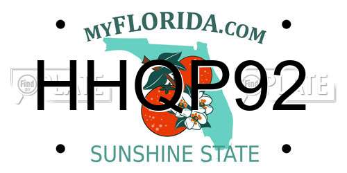 HHQP92 Florida License Plate