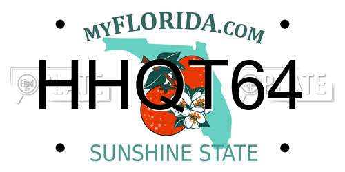 HHQT64 Florida License Plate
