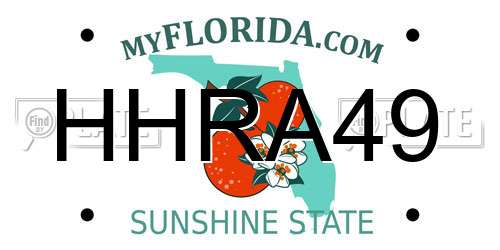 HHRA49 Florida License Plate