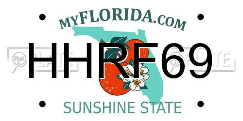 HHRF69 Florida License Plate