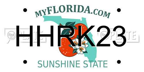 HHRK23 Florida License Plate