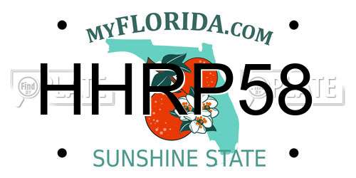 HHRP58 Florida License Plate