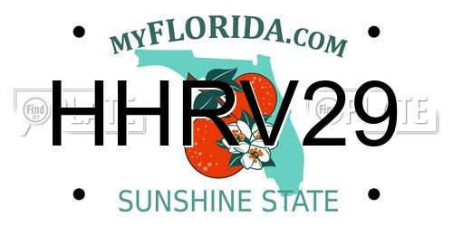 HHRV29 Florida License Plate