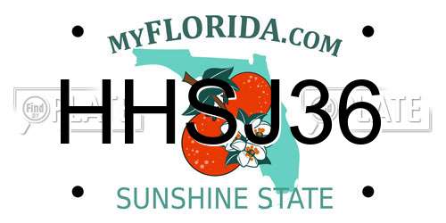 HHSJ36 Florida License Plate
