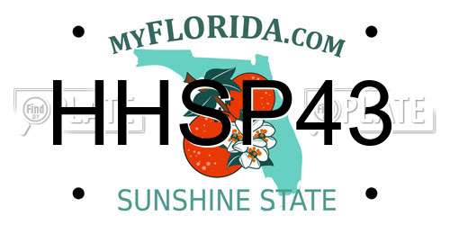 HHSP43 Florida License Plate