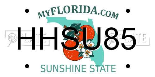 HHSU85 Florida License Plate