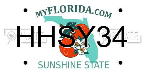 HHSY34 Florida License Plate
