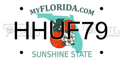 HHUF79 Florida License Plate