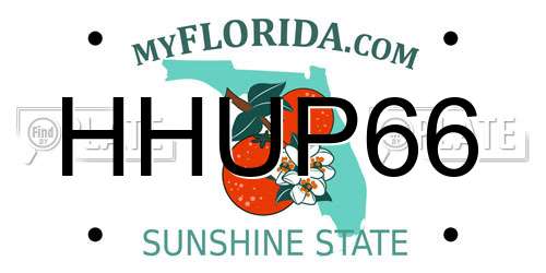 HHUP66 Florida License Plate