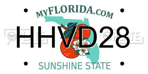 HHVD28 Florida License Plate