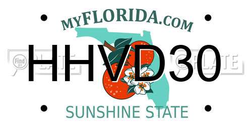 HHVD30 Florida License Plate