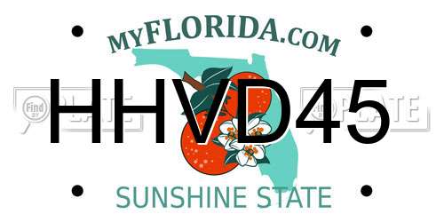HHVD45 Florida License Plate