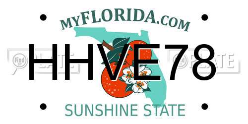 HHVE78 Florida License Plate