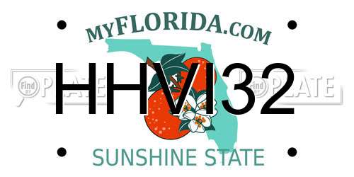 HHVI32 Florida License Plate