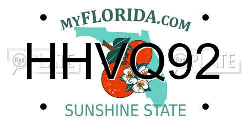 HHVQ92 Florida License Plate