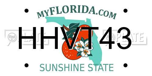 HHVT43 Florida License Plate