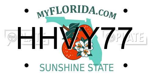 HHVY77 Florida License Plate