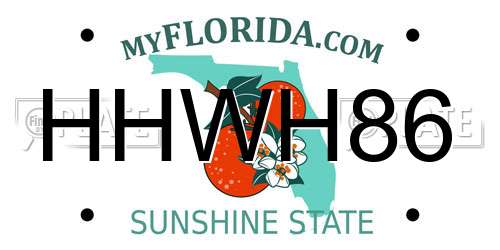 HHWH86 Florida License Plate