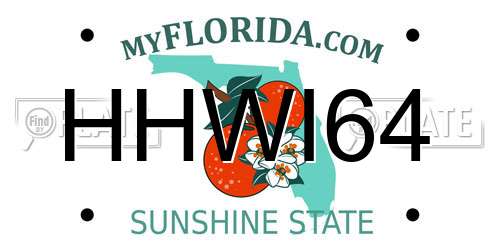 HHWI64 Florida License Plate