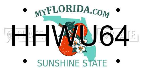 HHWU64 Florida License Plate