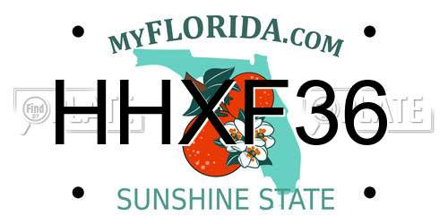HHXF36 Florida License Plate