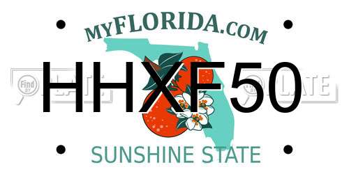 HHXF50 Florida License Plate