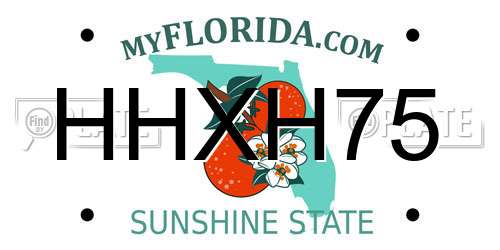 HHXH75 Florida License Plate