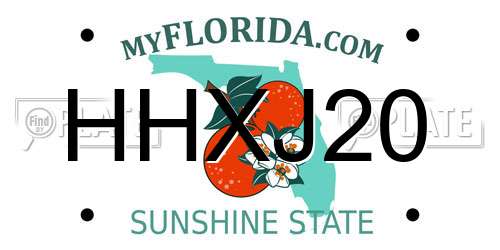 HHXJ20 Florida License Plate