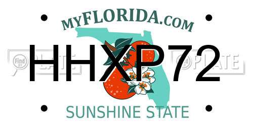 HHXP72 Florida License Plate