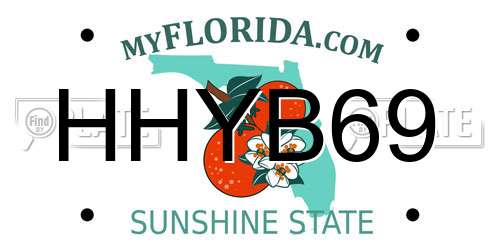 HHYB69 Florida License Plate