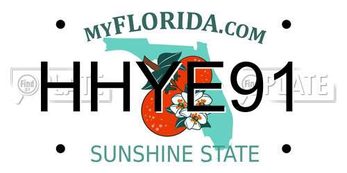 HHYE91 Florida License Plate
