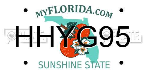 HHYG95 Florida License Plate