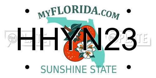 HHYN23 Florida License Plate