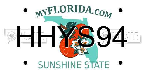 HHYS94 Florida License Plate