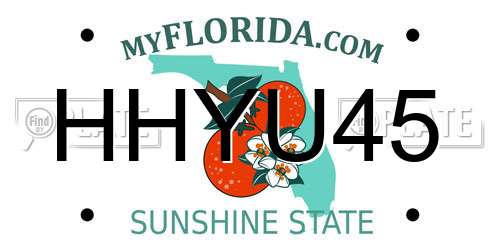 HHYU45 Florida License Plate