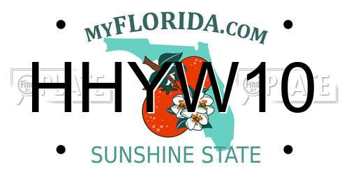 HHYW10 Florida License Plate