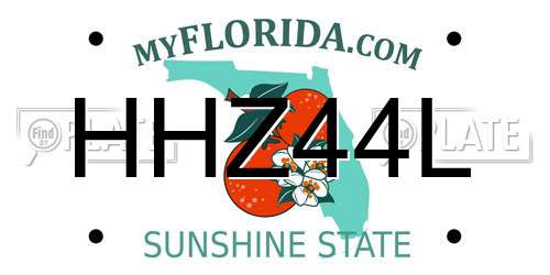 HHZ44L Florida License Plate