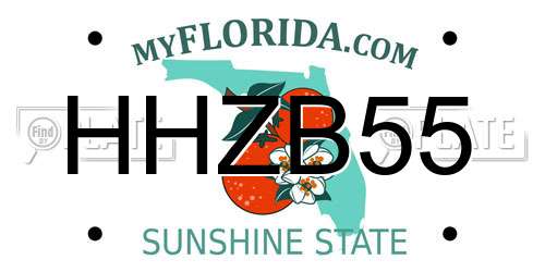 HHZB55 Florida License Plate