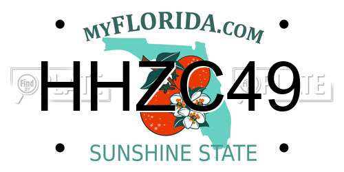 HHZC49 Florida License Plate